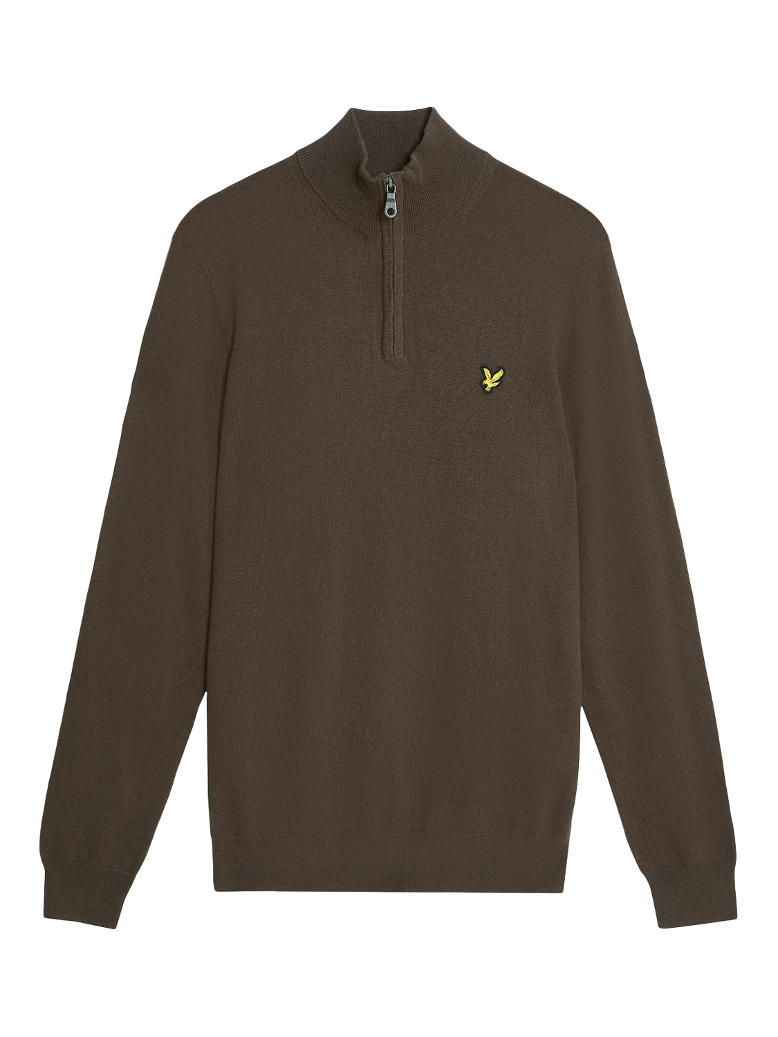 Product image 5 of 6, which shows Lyle & Scott Half Zip Cotton Merino Wool Blend Jumper, Espresso, XS