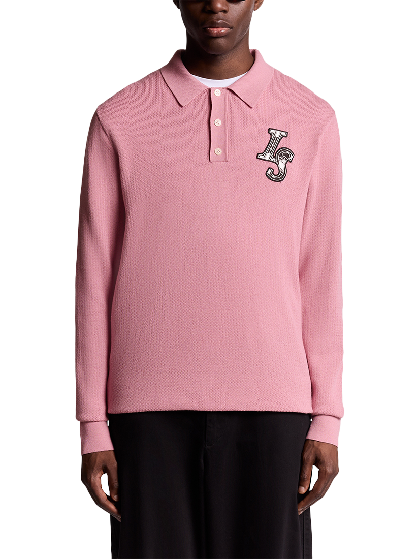 Lyle & Scott Decorative Patch Long Sleeve Cotton Polo Shirt