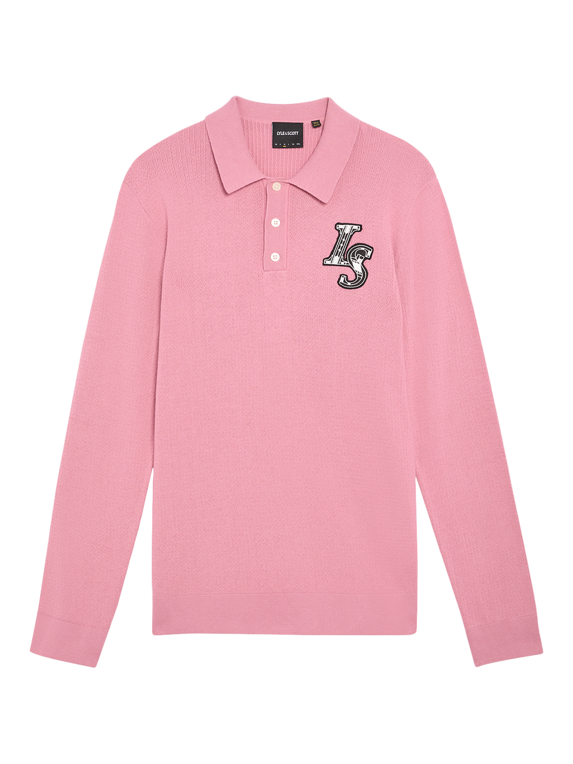 Lyle & Scott Decorative Patch Long Sleeve Cotton Polo Shirt