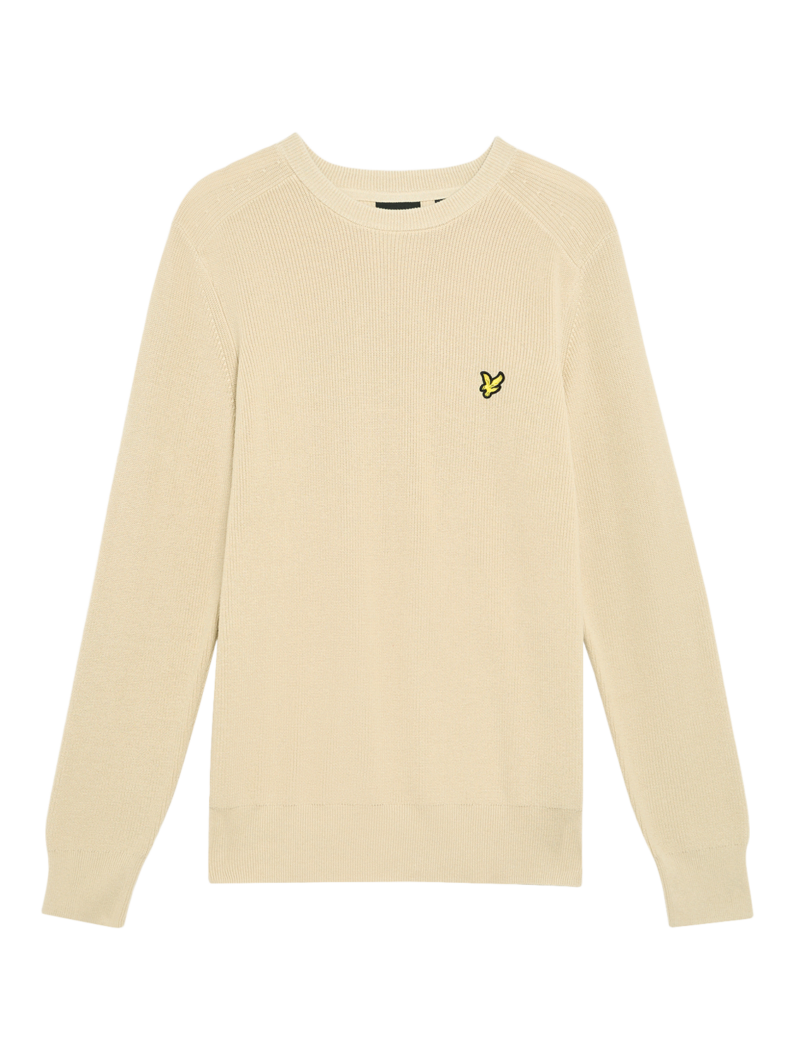 Product image 5 of 6, which shows Lyle & Scott Engineered Rib Cotton Blend Crew Neck Jumper, Grey Taupe, XXL