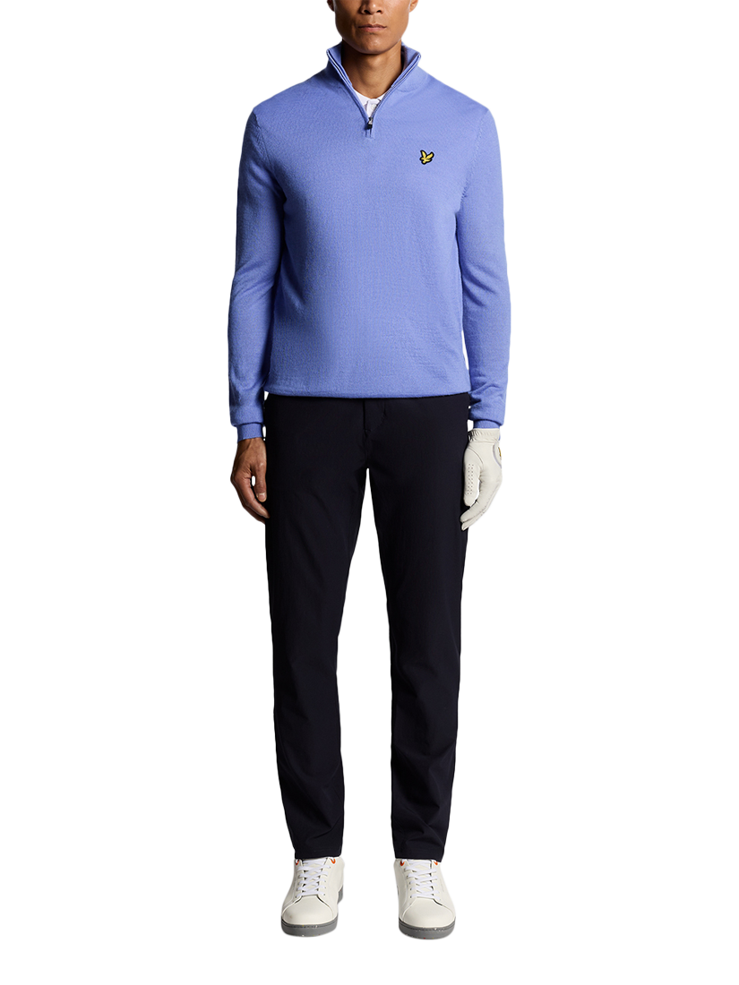 Product image 2 of 6, which shows Lyle & Scott Golf Half Zip Wool Blend Jumper, Moonlight, XS