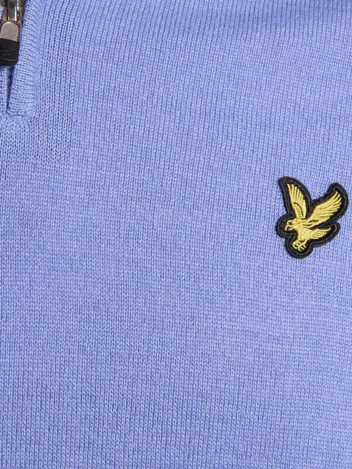 Product image 6 of 6, which shows Lyle & Scott Golf Half Zip Wool Blend Jumper, Moonlight, XS
