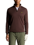 Lyle & Scott Golf Half Zip Wool Blend Jumper, Berry