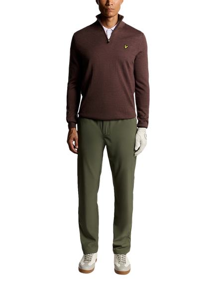 Lyle & Scott Golf Half Zip Wool Blend Jumper - view 2, Berry