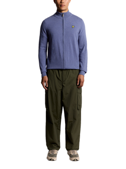 Lyle & Scott Zip Front Lambswool Blend Jumper - view 2, Graystone Marl