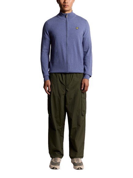 Lyle & Scott Zip Front Lambswool Blend Jumper - view 2, Graystone Marl