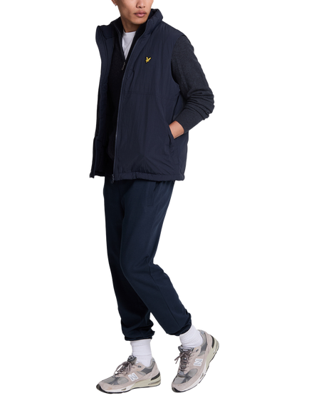 Lyle & Scott Lambswool Blend Zip Through Cardigan - view 2, Dark Navy Marl