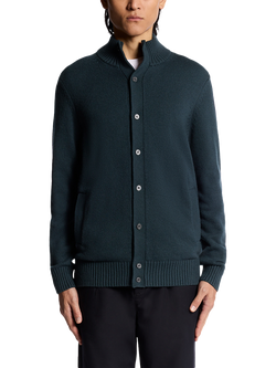 Lyle & Scott Military Cotton Blend Cardigan, Carbon