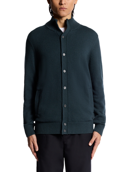 Lyle & Scott Military Cotton Blend Cardigan, Carbon