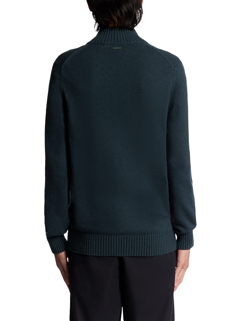 Product image 4 of 6, which shows Lyle & Scott Military Cotton Blend Cardigan, Carbon, XS