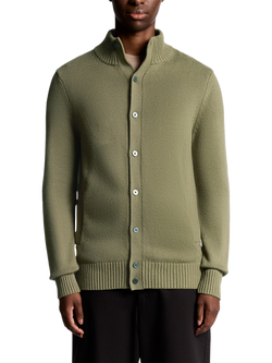 Lyle & Scott Military Cotton Blend Cardigan, Dusky Green