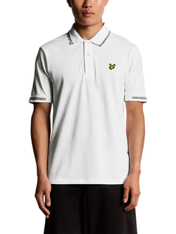 Lyle & Scott Cotton Blend Birdseye Short Sleeve Collar Polo Shirt, White/Jet Black