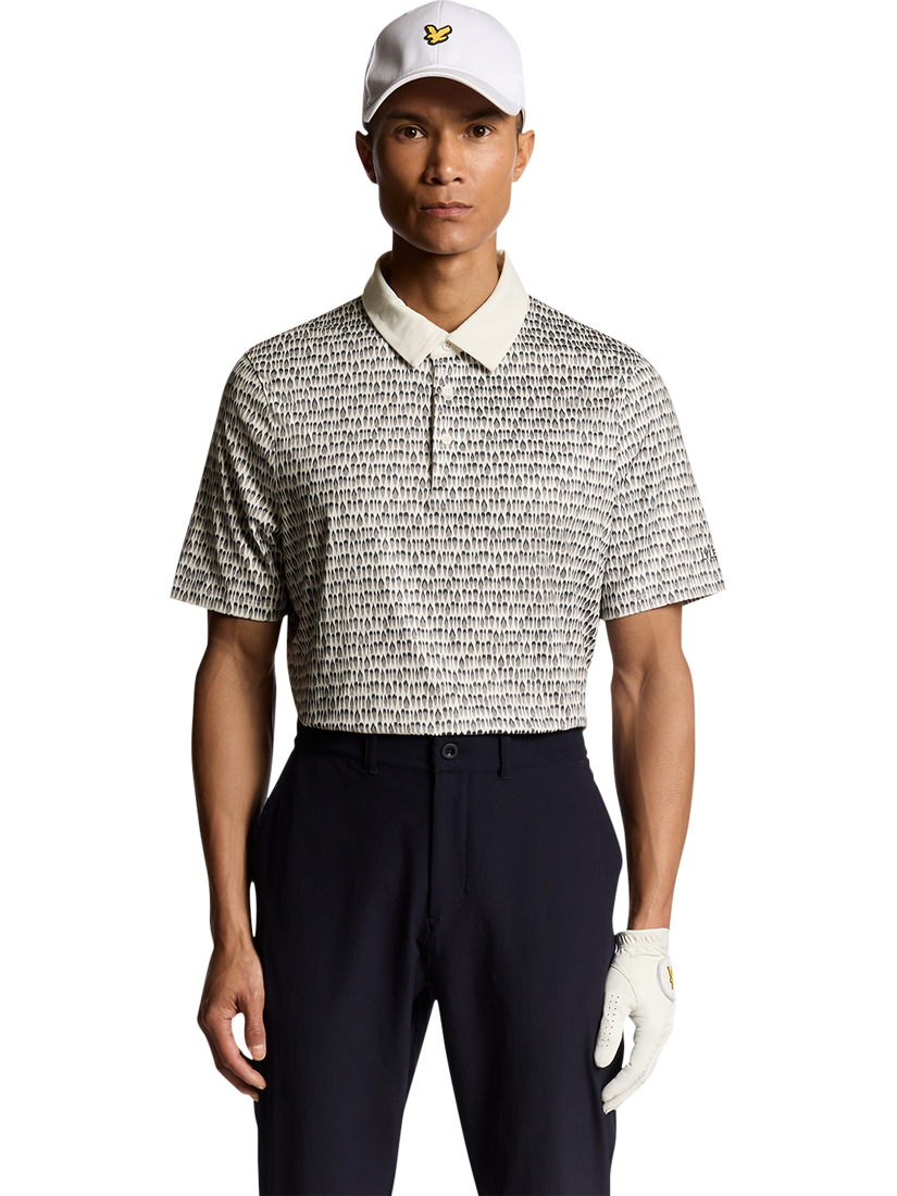 Product image 1 of 6, which shows Lyle & Scott Golf Divot Short Sleeve Collar Polo Shirt, White, XXL