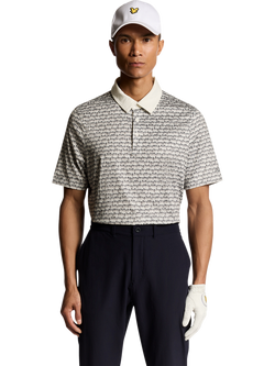 Lyle & Scott Golf Divot Short Sleeve Collar Polo Shirt, White
