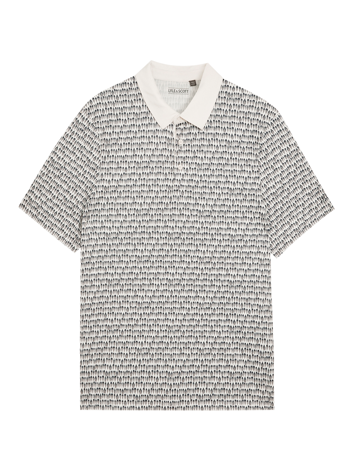 Product image 5 of 6, which shows Lyle & Scott Golf Divot Short Sleeve Collar Polo Shirt, White, XXL