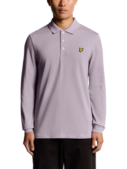 Lyle & Scott Long Sleeve Polo Shirt, Ash Lilac