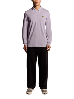 Lyle & Scott Long Sleeve Polo Shirt - view 2, Ash Lilac