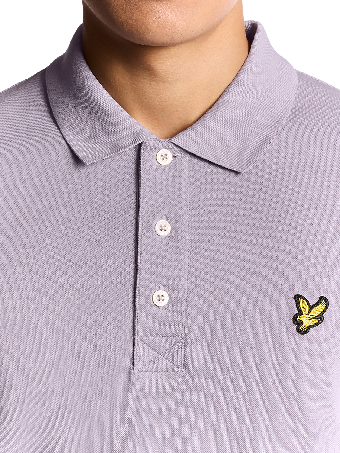 Product image 3 of 6, which shows Lyle & Scott Long Sleeve Polo Shirt, Ash Lilac, XS