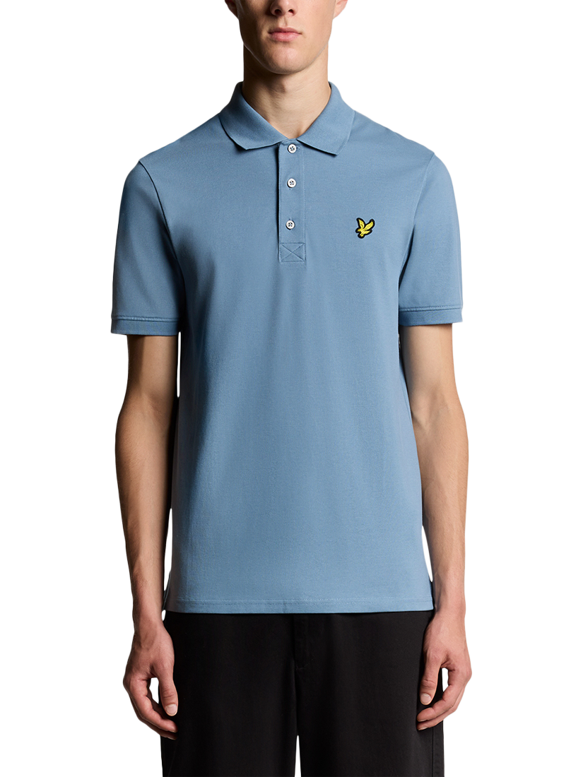 Product image 1 of 6, which shows Lyle & Scott Cotton Blend Polo Shirt, Ocean Sky, XS