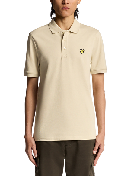 Lyle & Scott Cotton Blend Polo Shirt, Grey Taupe