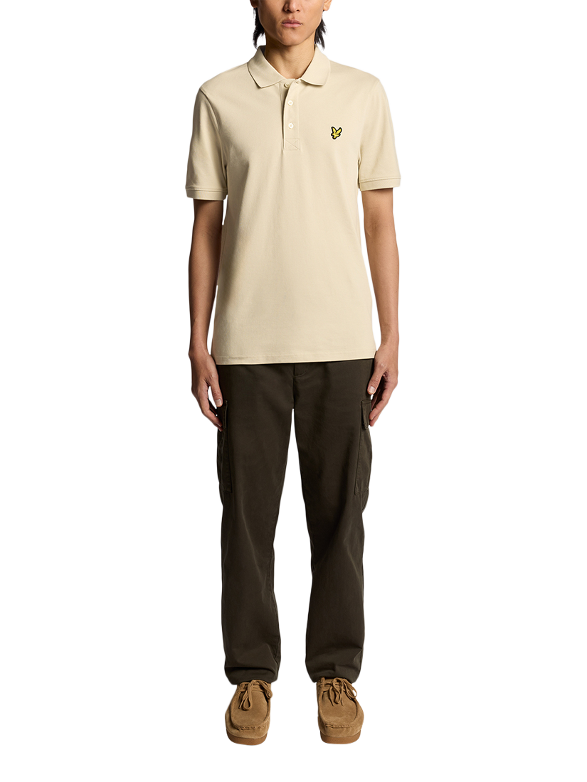 Product image 2 of 6, which shows Lyle & Scott Cotton Blend Polo Shirt, Grey Taupe, XS