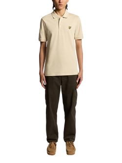 Lyle & Scott Cotton Blend Polo Shirt - view 2, Grey Taupe