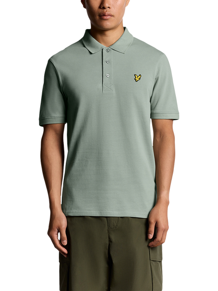 Lyle & Scott Cotton Blend Regular Fit Short Sleeve Polo Shirt, Cold Mint