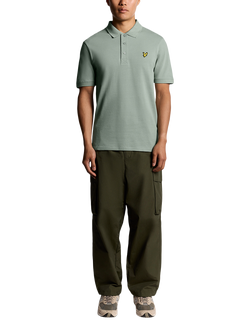 Lyle & Scott Cotton Blend Regular Fit Short Sleeve Polo Shirt - view 2, Cold Mint