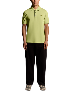 Lyle & Scott Cotton Blend Regular Fit Short Sleeve Polo Shirt - view 2, Pale Willow