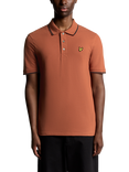 Lyle & Scott Regular Fit Tipped Polo Shirt, Brick/Dark Navy