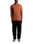 Lyle & Scott Regular Fit Tipped Polo Shirt, Brick/Dark Navy