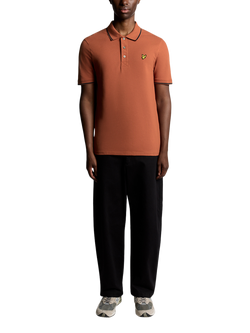 Lyle & Scott Regular Fit Tipped Polo Shirt - view 2, Brick/Dark Navy