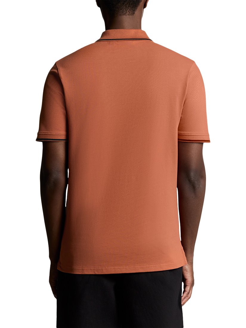 Product image 4 of 6, which shows Lyle & Scott Regular Fit Tipped Polo Shirt, Brick/Dark Navy, XS