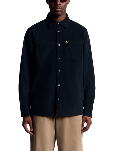 Lyle & Scott Cotton Blend Regular Fit Corduroy Shirt, Dark Navy