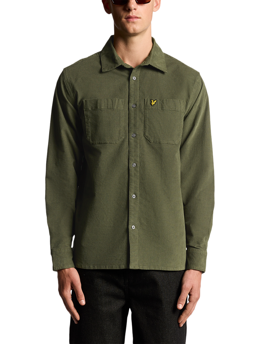 Product image 1 of 6, which shows Lyle & Scott Cotton Blend Regular Fit Corduroy Shirt, Deep Depths, XXL