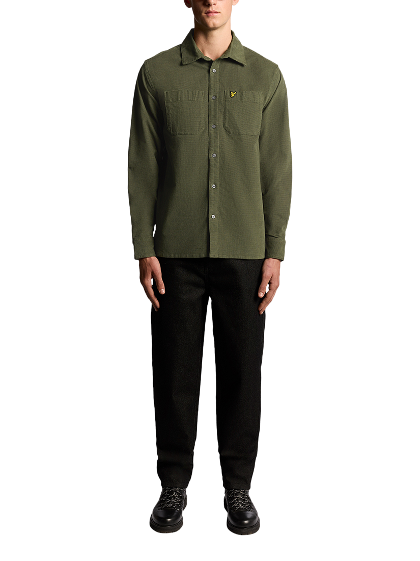 Product image 2 of 6, which shows Lyle & Scott Cotton Blend Regular Fit Corduroy Shirt, Deep Depths, XXL