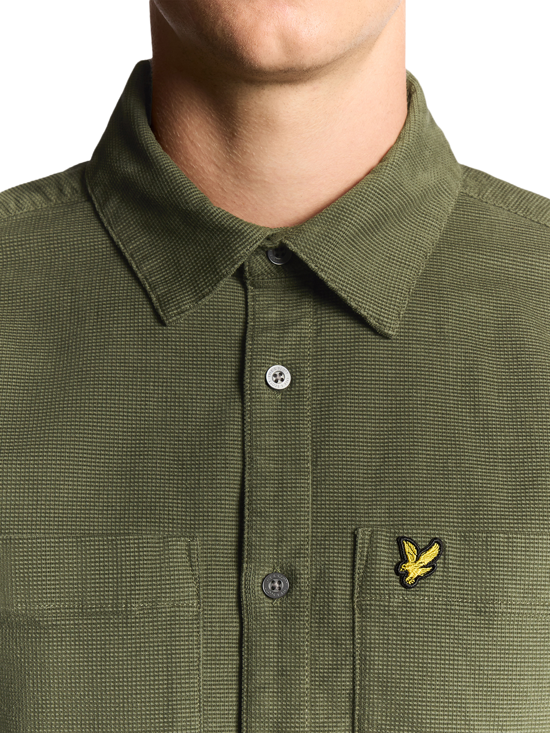 Product image 3 of 6, which shows Lyle & Scott Cotton Blend Regular Fit Corduroy Shirt, Deep Depths, XXL