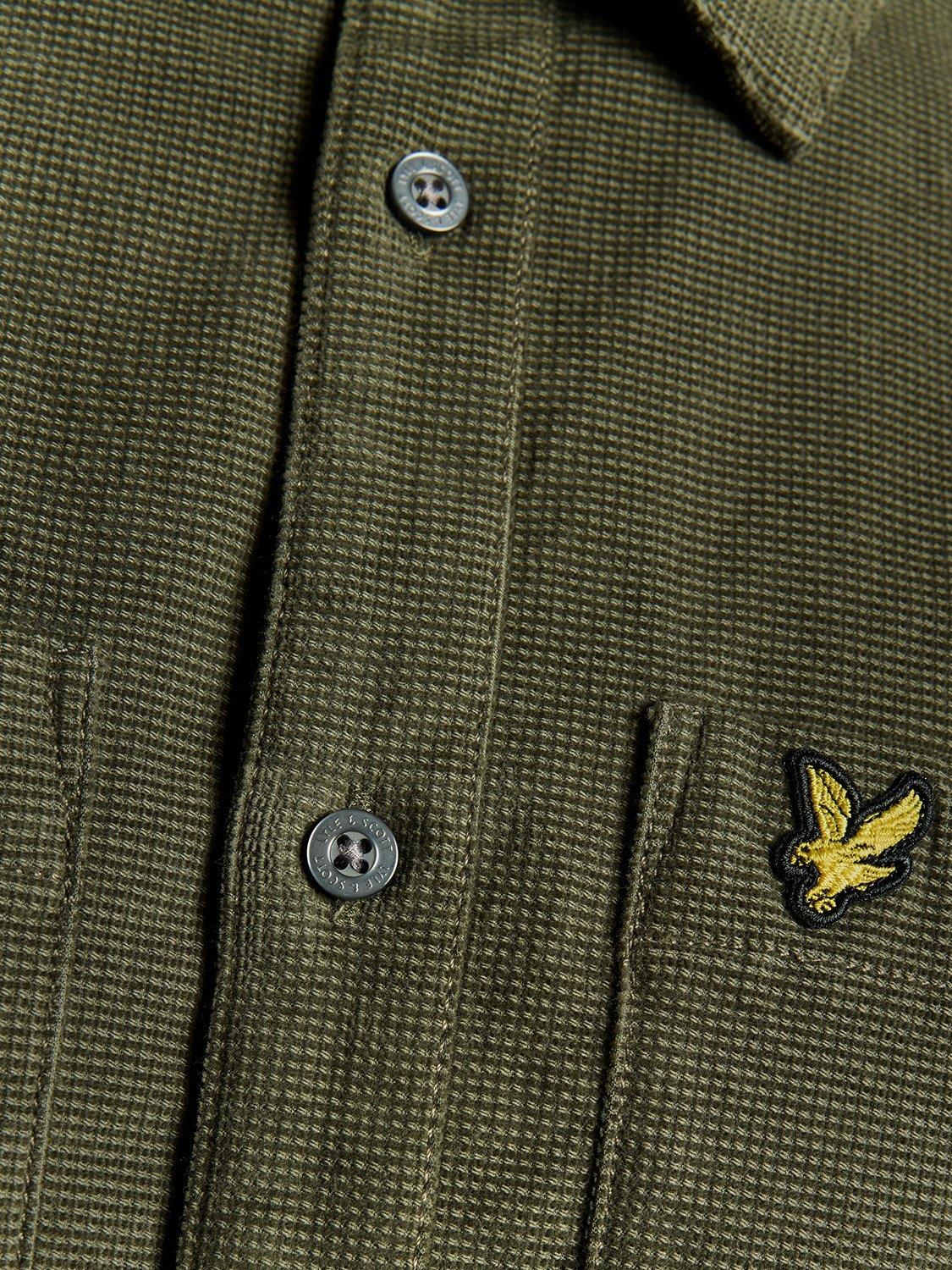 Product image 6 of 6, which shows Lyle & Scott Cotton Blend Regular Fit Corduroy Shirt, Deep Depths, XXL