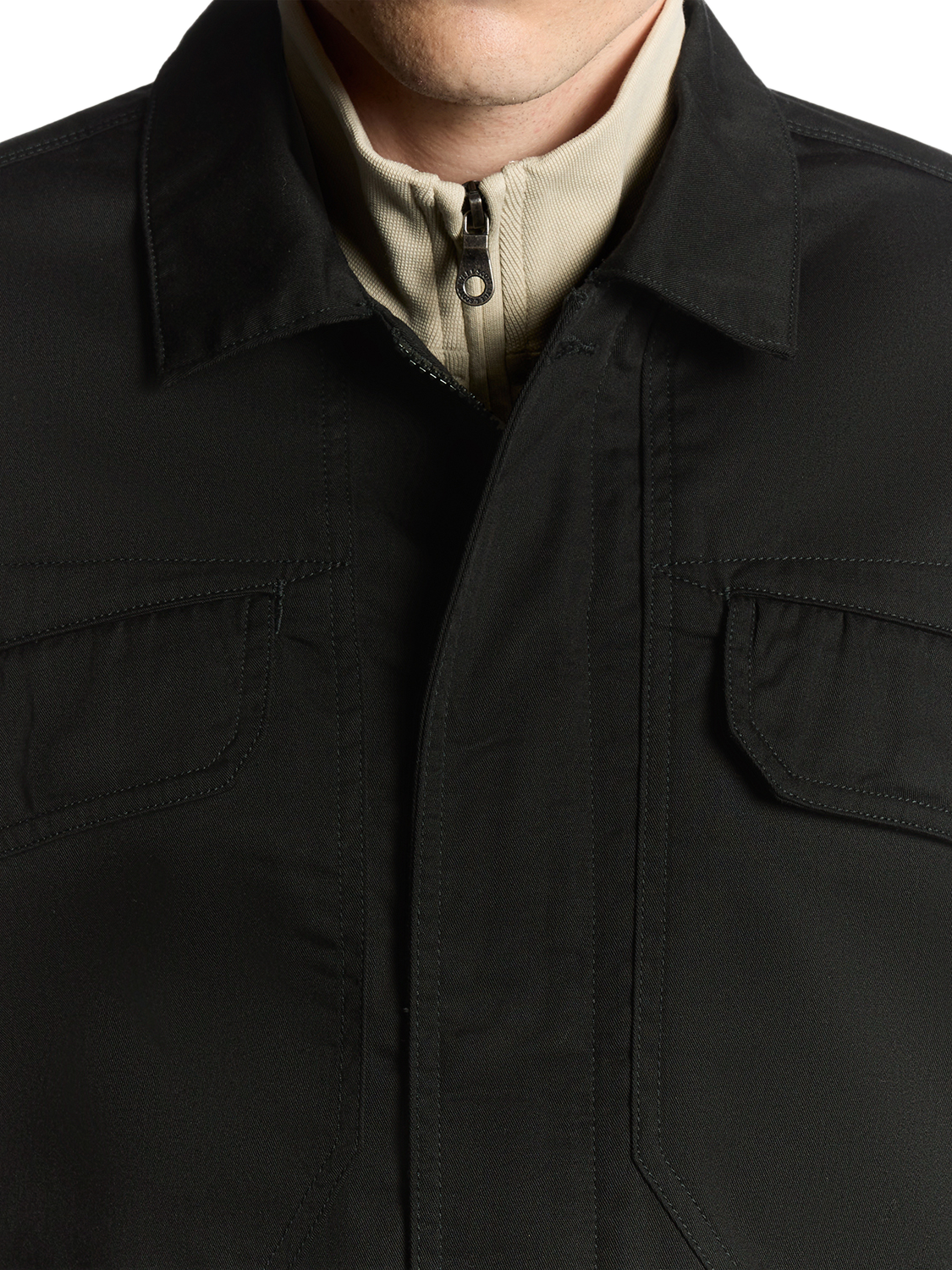 Product image 3 of 6, which shows Lyle & Scott Pocket Overshirt, Jet Black, XS