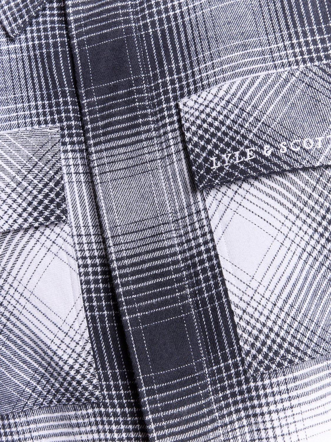 Product image 6 of 6, which shows Lyle & Scott Ombre Check Cotton Overshirt, Night Sky/White, XXL