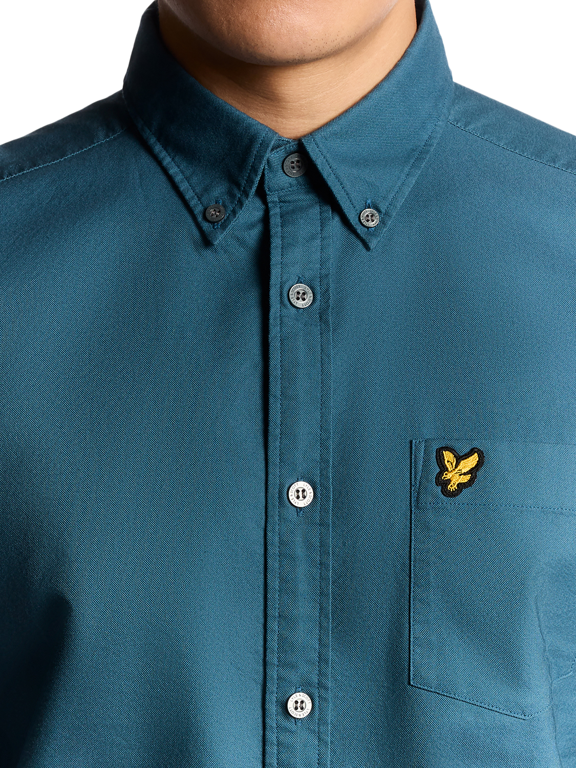 Product image 3 of 6, which shows Lyle & Scott Cotton Oxford Shirt, Deep Water, XS