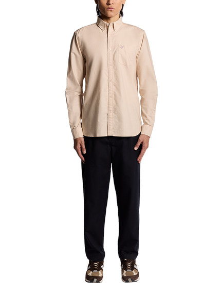 Lyle & Scott Tonal Eagle Oxford Shirt - view 2, Pink Tint