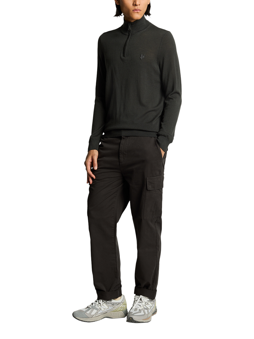 Product image 1 of 5, which shows Lyle & Scott Straight Cotton Cargo Trousers, Gunmetal, W36/L34