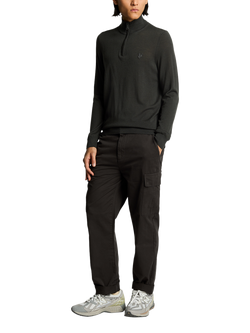 Lyle & Scott Straight Cotton Cargo Trousers, Gunmetal