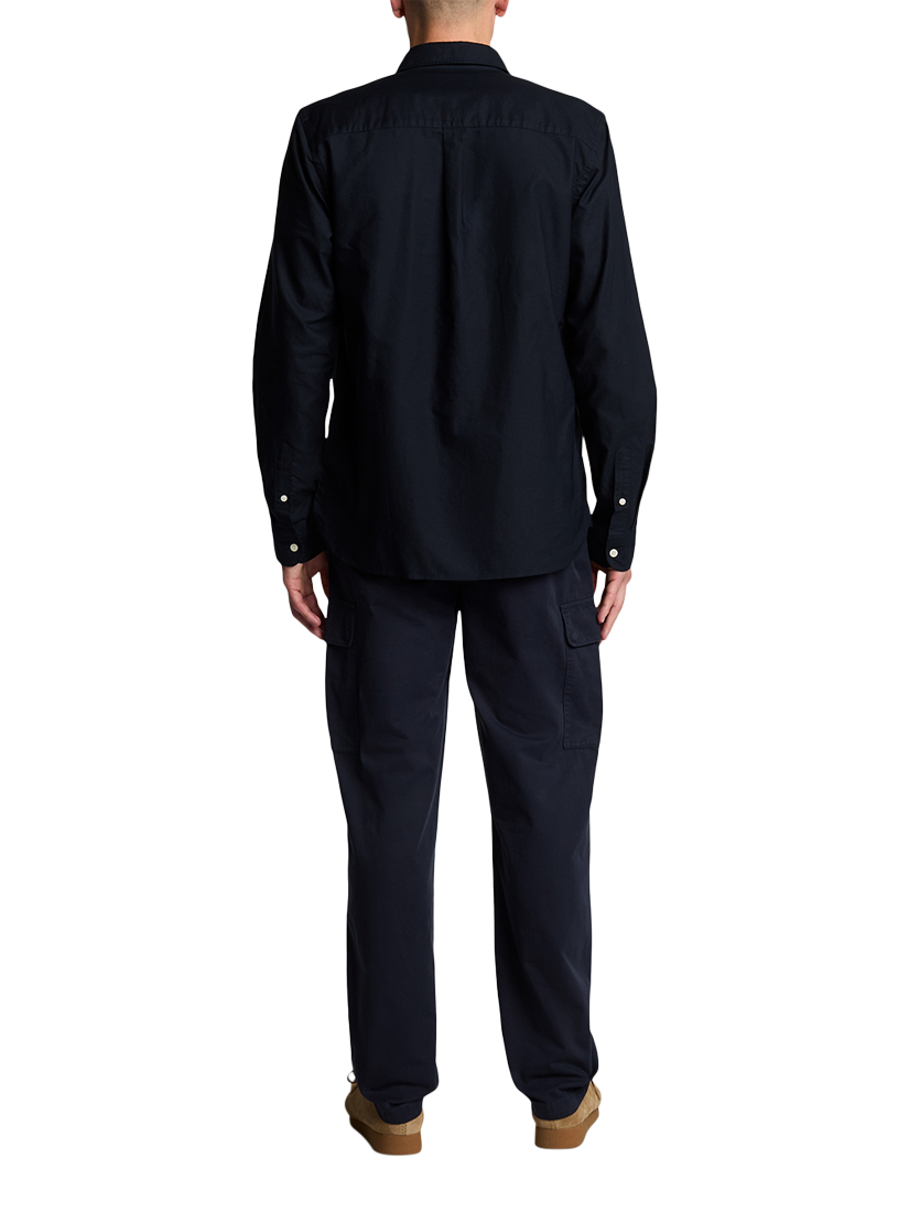 Product image 3 of 5, which shows Lyle & Scott Straight Cotton Cargo Trousers, Dark Navy, W36/L34