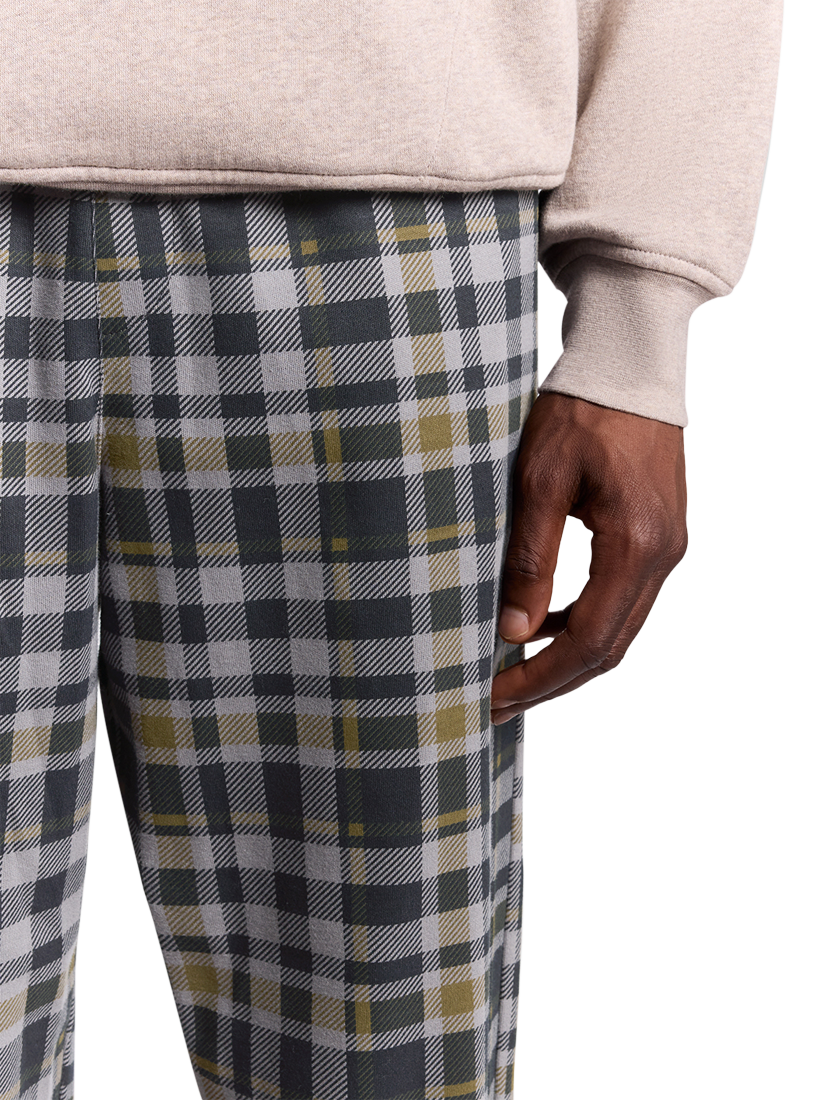 Product image 3 of 6, which shows Lyle & Scott Check Cotton Blend Trousers, Olive, XS