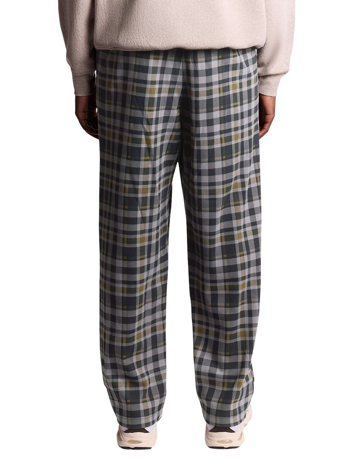 Product image 4 of 6, which shows Lyle & Scott Check Cotton Blend Trousers, Olive, XS