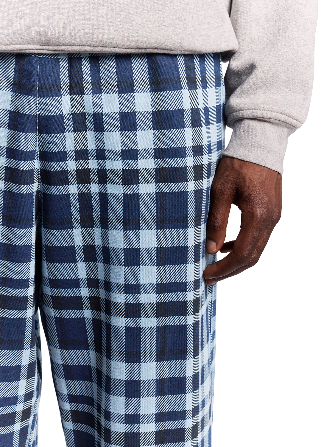 Product image 3 of 6, which shows Lyle & Scott Check Cotton Blend Trousers, Navy, XS