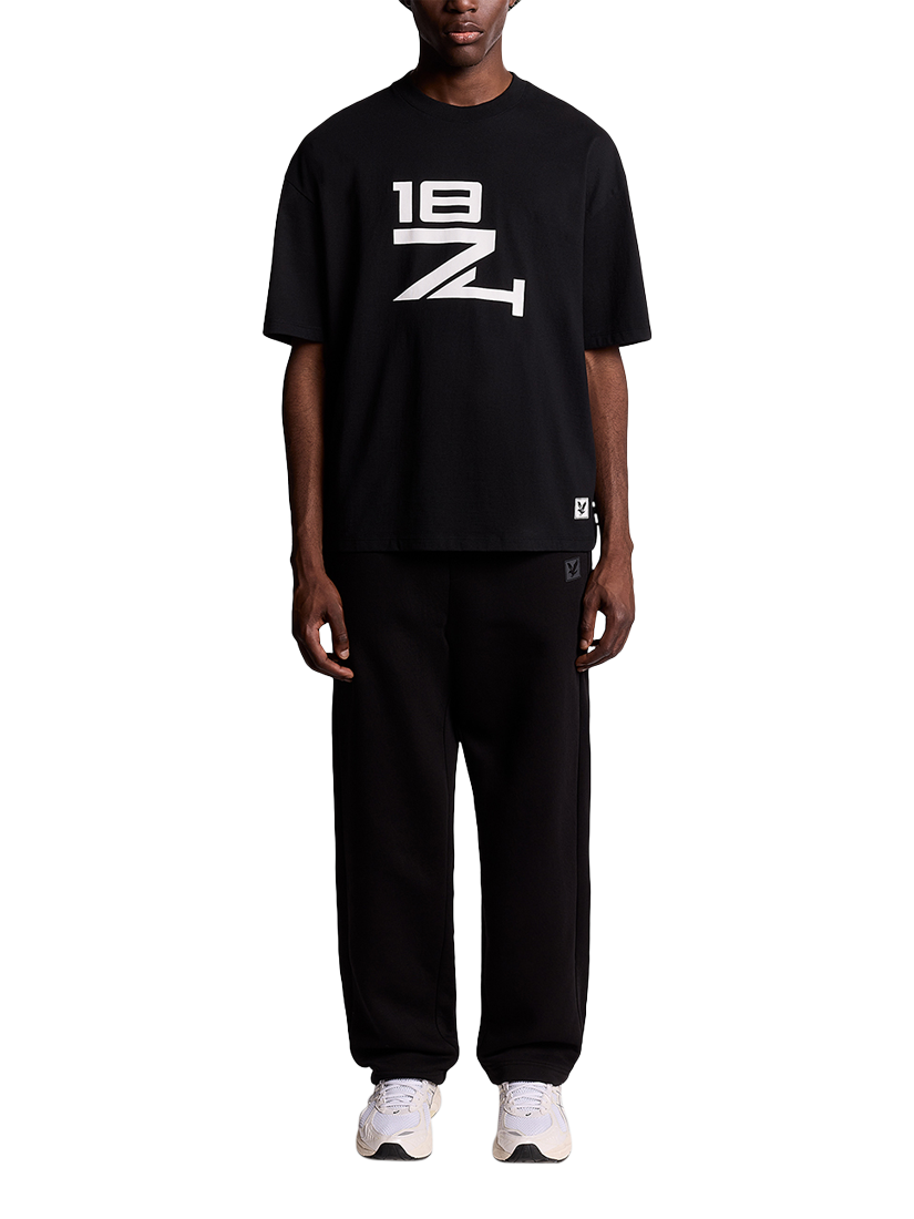 Product image 1 of 5, which shows Lyle & Scott Straight Cotton Blend Joggers, Jet Black, XS