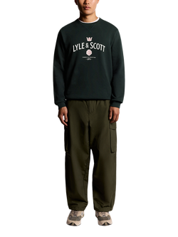 Lyle & Scott Cheers To Tradition Men's Jumper, Jet Black - view 2, Dark Navy